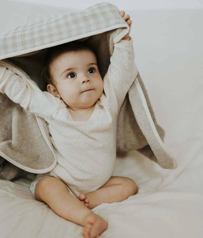 Manufacture des bébés français - Wholesale Hooded Towel - Kids & Baby - Vichy Galet bath cape