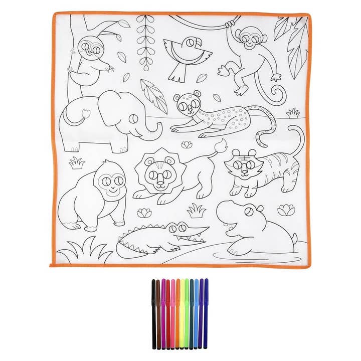 La Luna Bella - Toys - Wholesale Kleurmat - Kinderen en baby - 19,5 „ZOO WASBARE DOODLE MAT LLB Stationair1