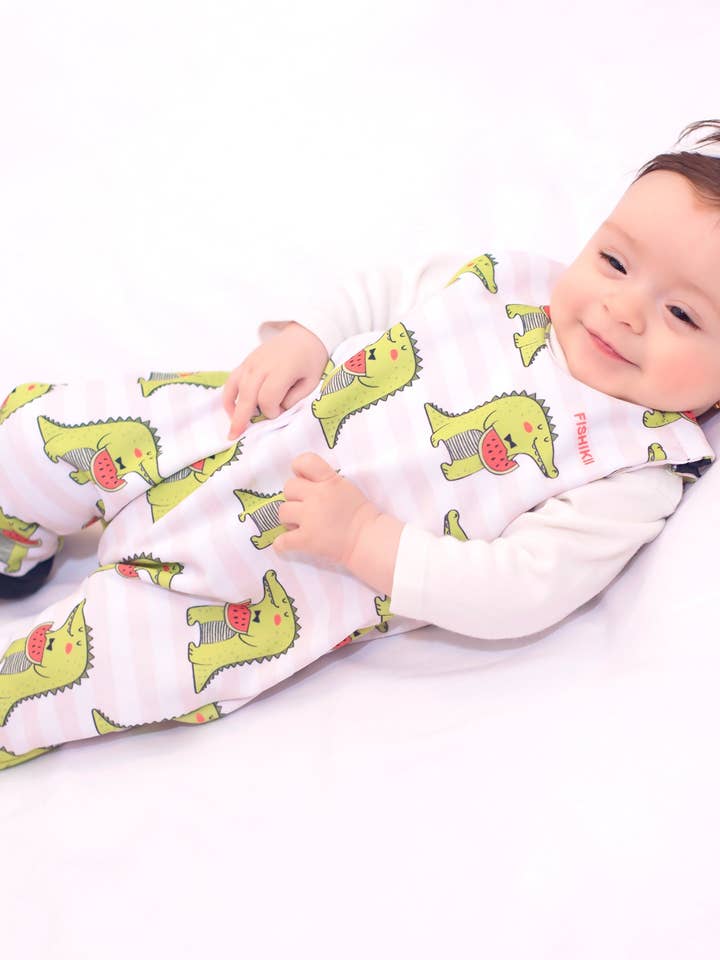 Sweat-shirt dinosaure pastèque pour bébé | MONO-BB-SUD.05 pour la vente par Fishikii