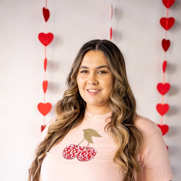 Disco Cherry Crop Tee for wholesale by Bag It Up Boutique
