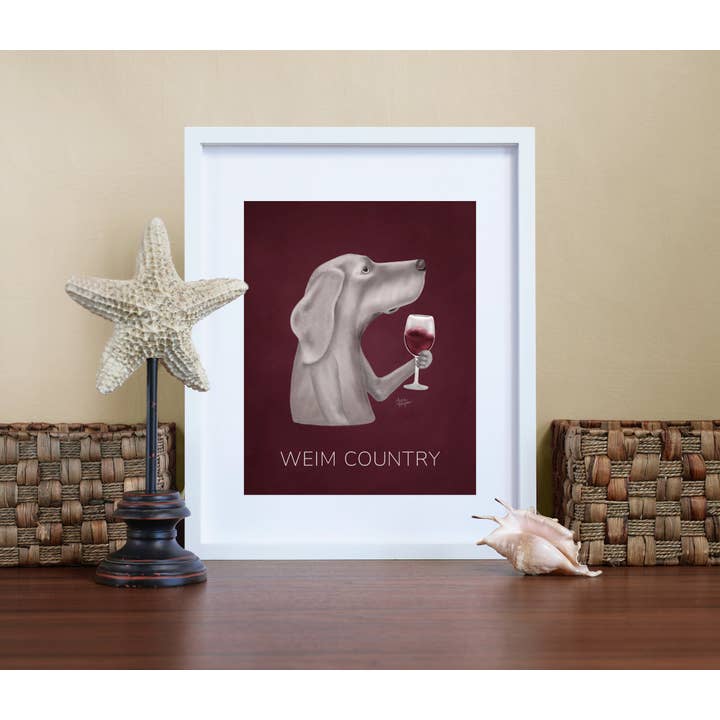 Laura Bergsma Studio – Engroshandel Kunsttryk – Weimaraner Hundekunsttryk, Weim Country5