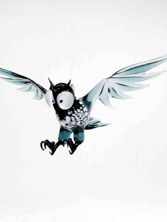 Attacking Owl for wholesale by WGK Glass Art Inc