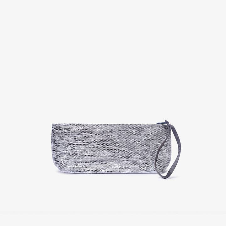 Chic & Sustainable Silver Clutch with Wrist Loop for wholesale by Théla