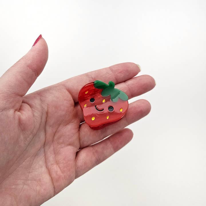 Happy Strawberry hair clip for wholesale by These Things