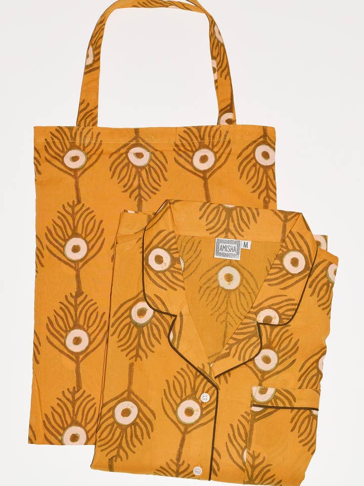 Cotton Pajama Set | Plumes Amber for wholesale by Amisha