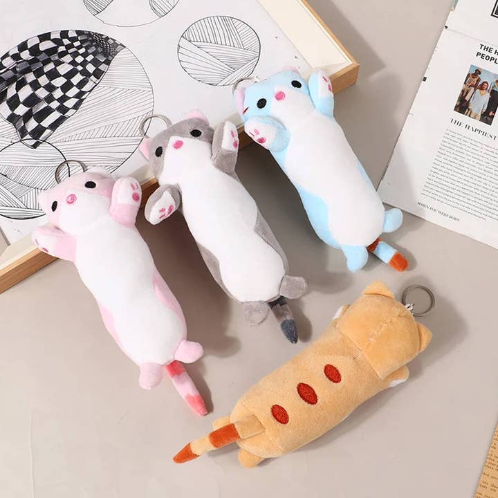 Buddha Yoga - Vendita all'ingrosso Portachiavi - Bambini - Adorabile Portachiavi Giocattolo Morbido a Forma di Gatto Lungo in Stock