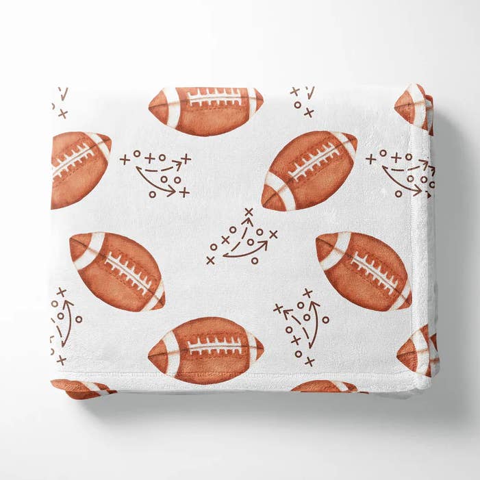 Football Soft Minky Blanket for wholesale by The Little Lemons Company