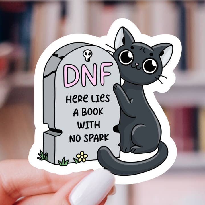 Indie Heart Studio - Vente Autocollant - Autocollant Chat Cimetière DNF – Halloween Littéraire, Vinyle Brillant0