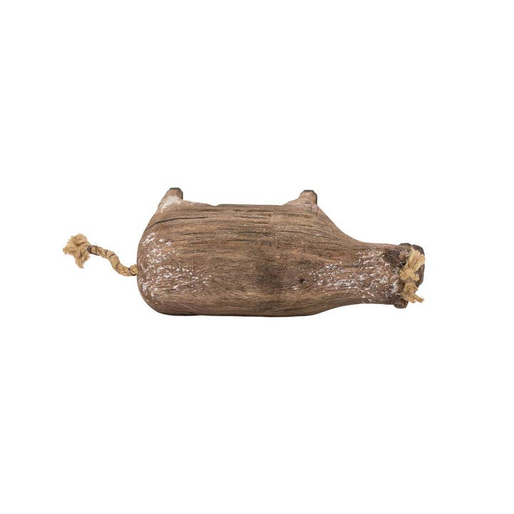 Foreside Home & Garden - Wholesale Decorative Tabletop Object - Prescott Carved Cow Deco Accent Natural Wood Fall Decor3