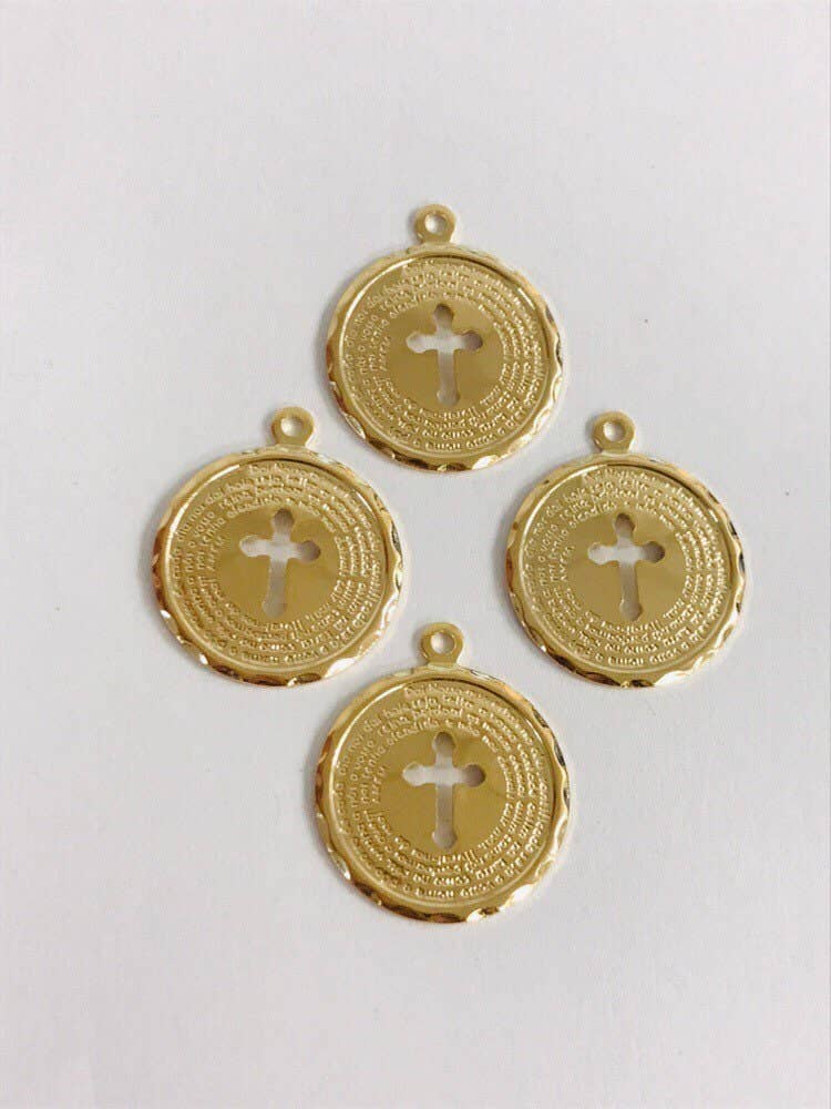 The Bead Bazaar - Wholesale Individual Charm/Pendant - 18K Gold Filled Ten Commandments Charm, Religious Charms For Jewelry Making, Religious Medals For Necklace, Catholic Jewelry, Christian Jewelry6