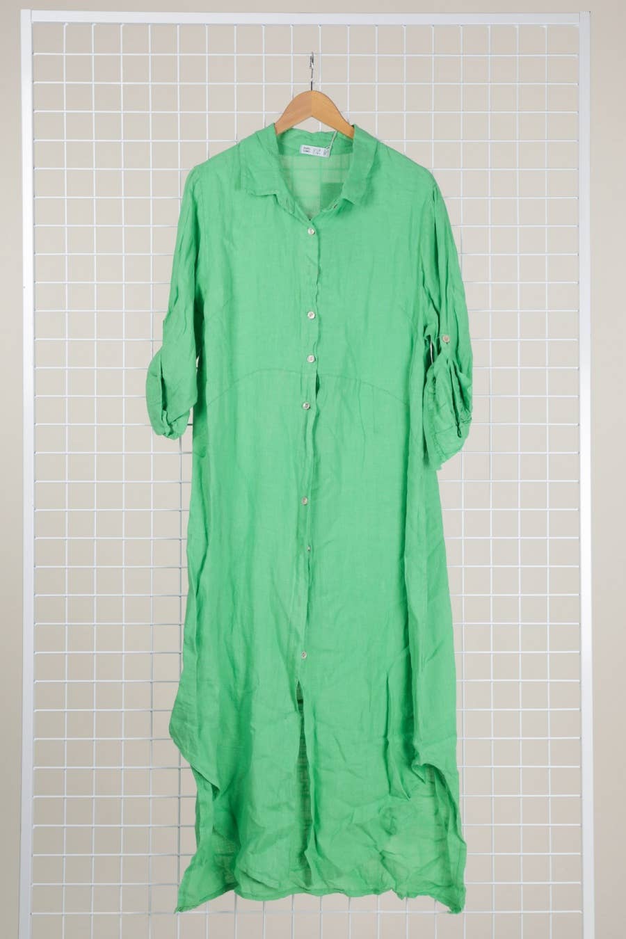 la maison des fibres naturelles - Wholesale Button Down Shirt - Women's - Long shirt dress 68036 100% LINEN68