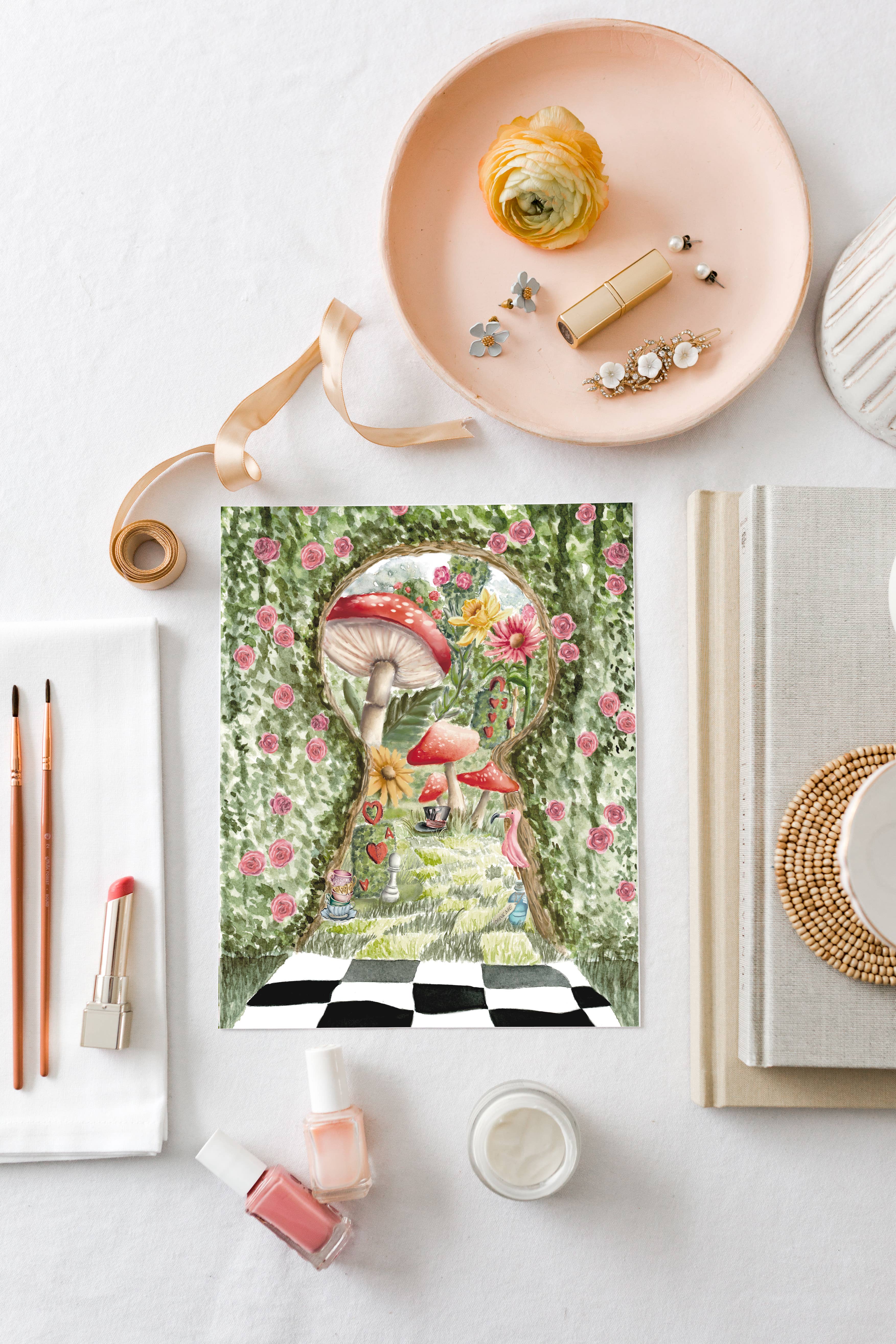 Fox and Wild - Wholesale Art Print - Alice in Wonderland Rosebush Print6