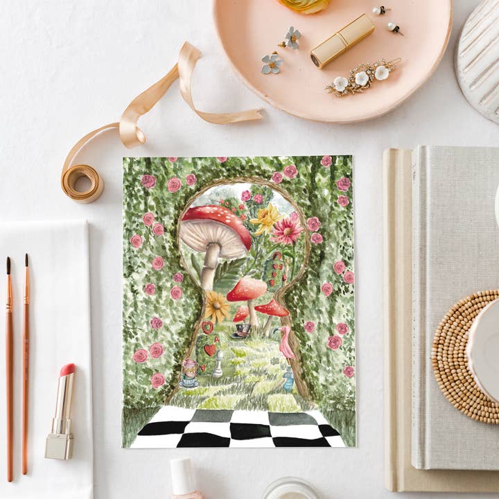 Fox and Wild - Wholesale Art Print - Alice in Wonderland Rosebush Print6