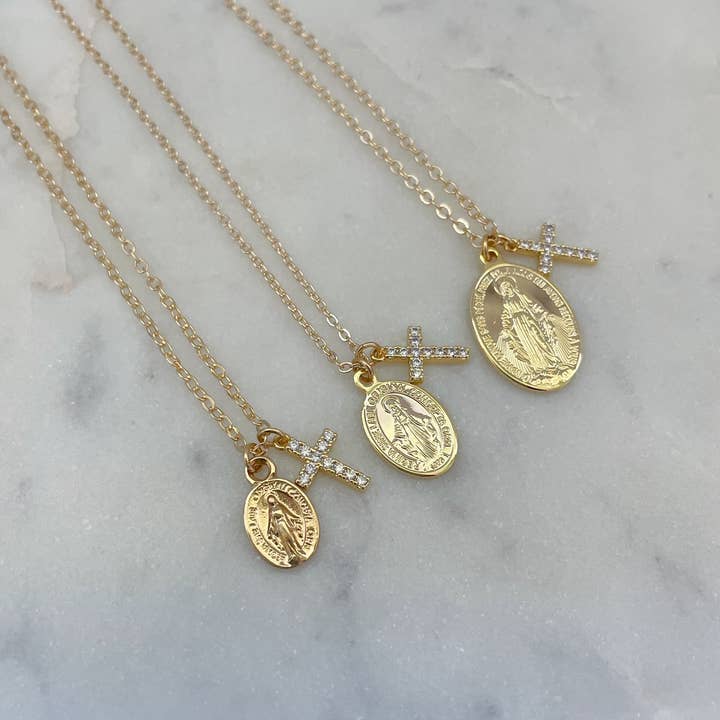 Laalee Jewelry - Wholesale Pendant/Charm Necklace - Cross Necklace, Virgin Mary Miraculous Medal, Christmas Gift