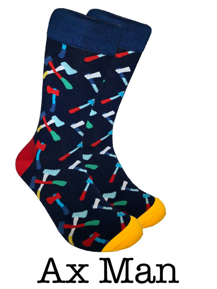 Crazy Chaussettes Ax Homme pour la vente par Threaded Pear