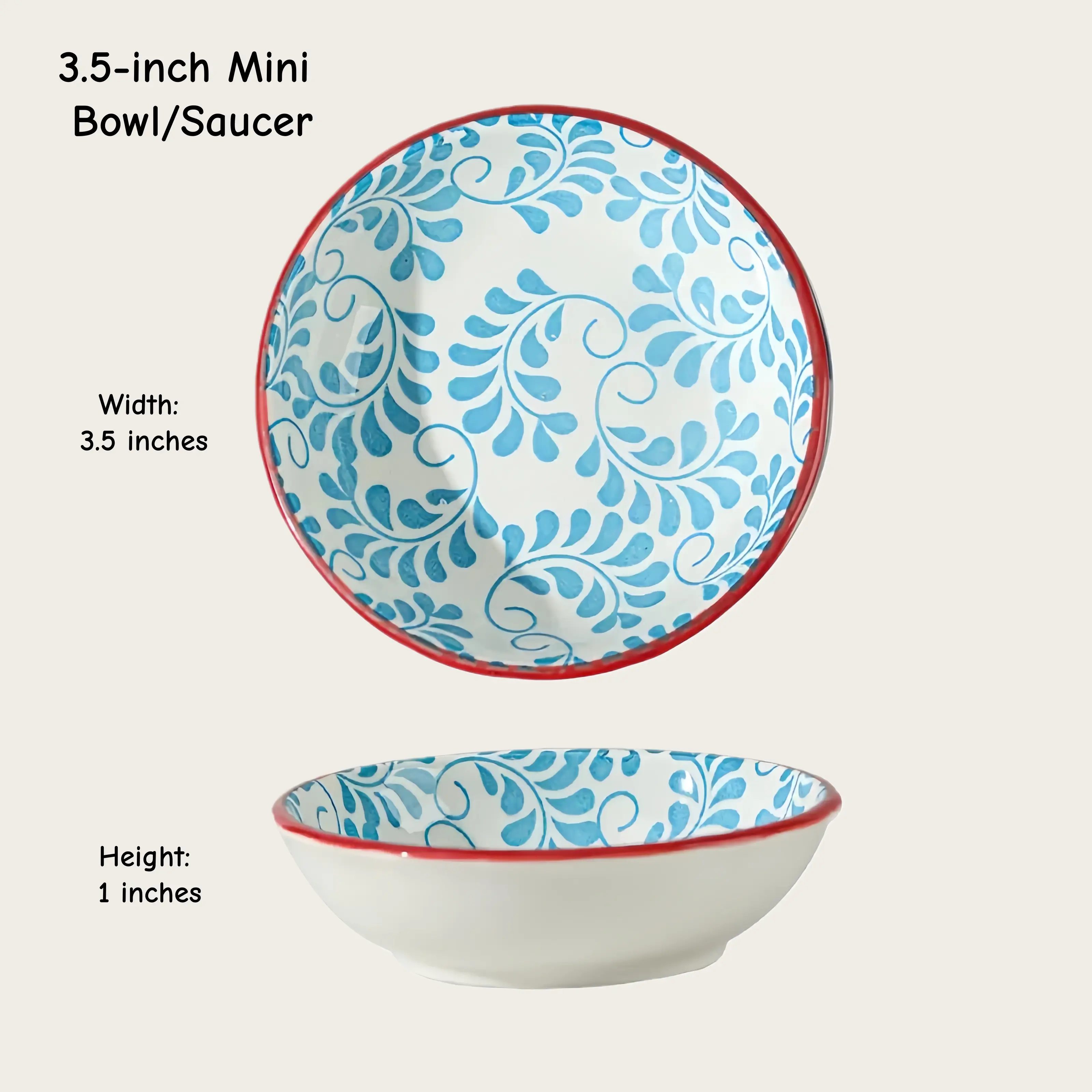 Otterware - Vente Bols à condiments/sauces - Plats à trempette en céramique style marocain (6 styles)5