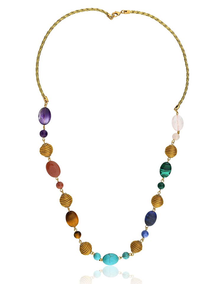 Petra organic necklace from Golden Grass for wholesale by Aline CELI