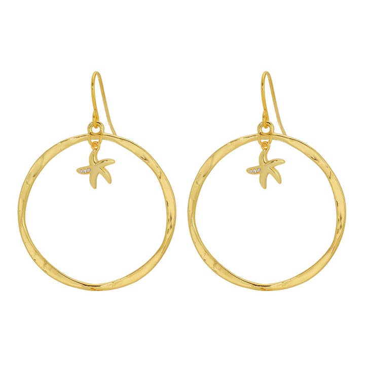 Open Drop Earrings With Starfish Charm for wholesale by Splendid Iris