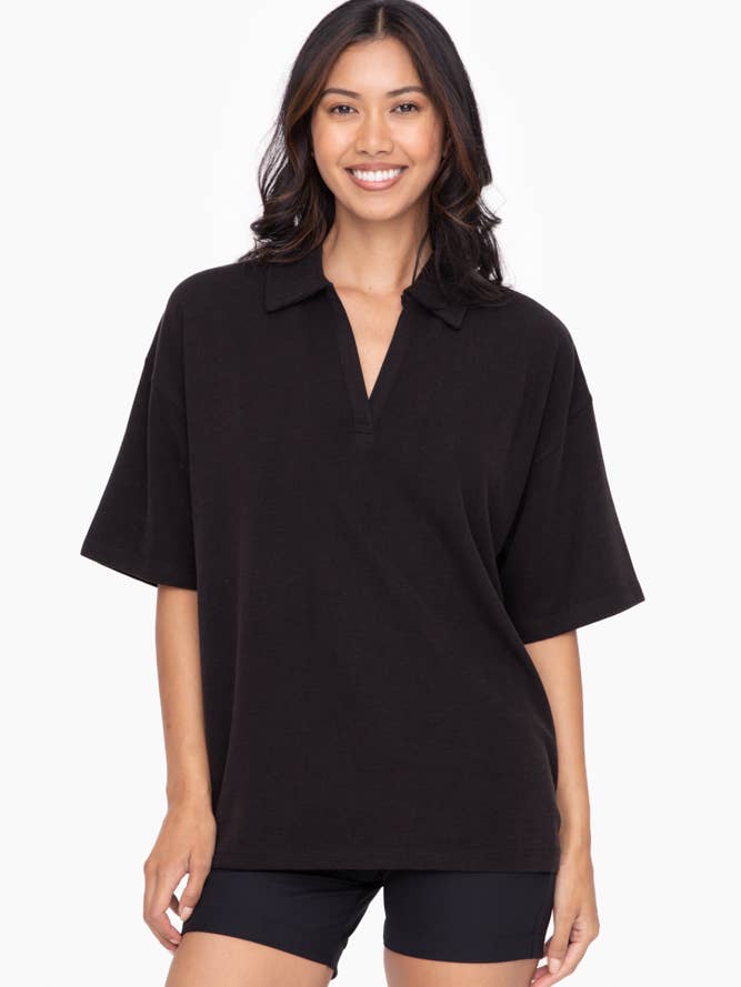 Mono B - Wholesale T-Shirt - Women's - Oversized Collared Tee