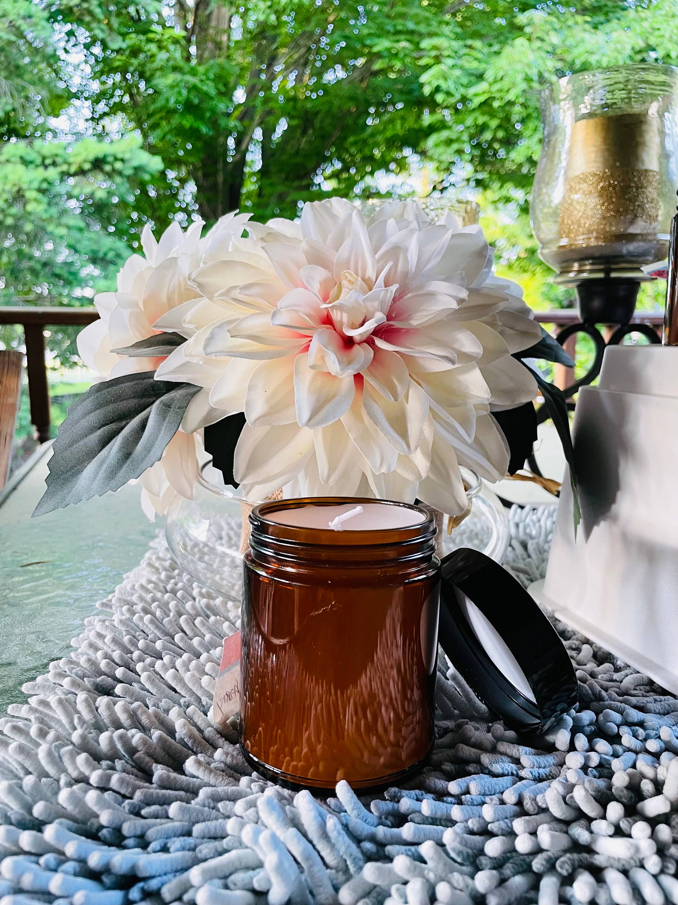 LuvinbyJessica.etsy.com - Wholesale Jar/Filled Candle - Personalized Candles Scented Candle Amber Glass Jars6