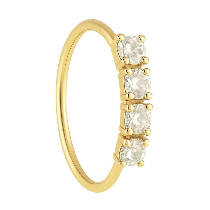 Aro de nariz de oro con 4 piedras para nariz perforada y no perforada para venta al por mayor de Ava’s Accessory Box