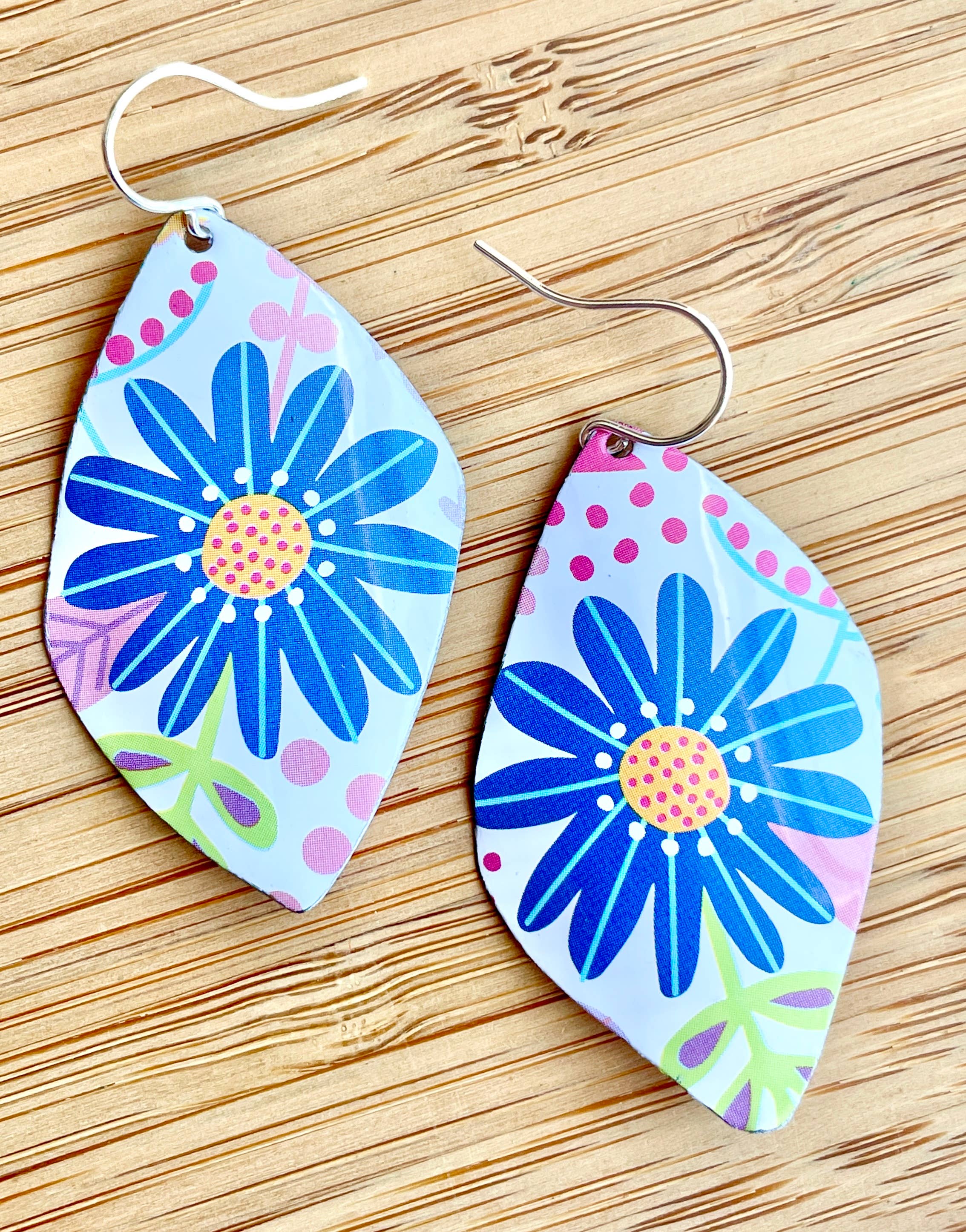 TTE Designs - Wholesale Dangle Earrings - Best Sellers - Set of 12 Recycled Vintage Tin Earrings 16