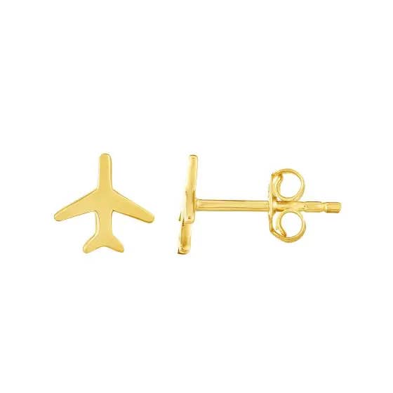 14K Yellow Gold Polished Airplane Stud Earring
for wholesale by Elise jewelry