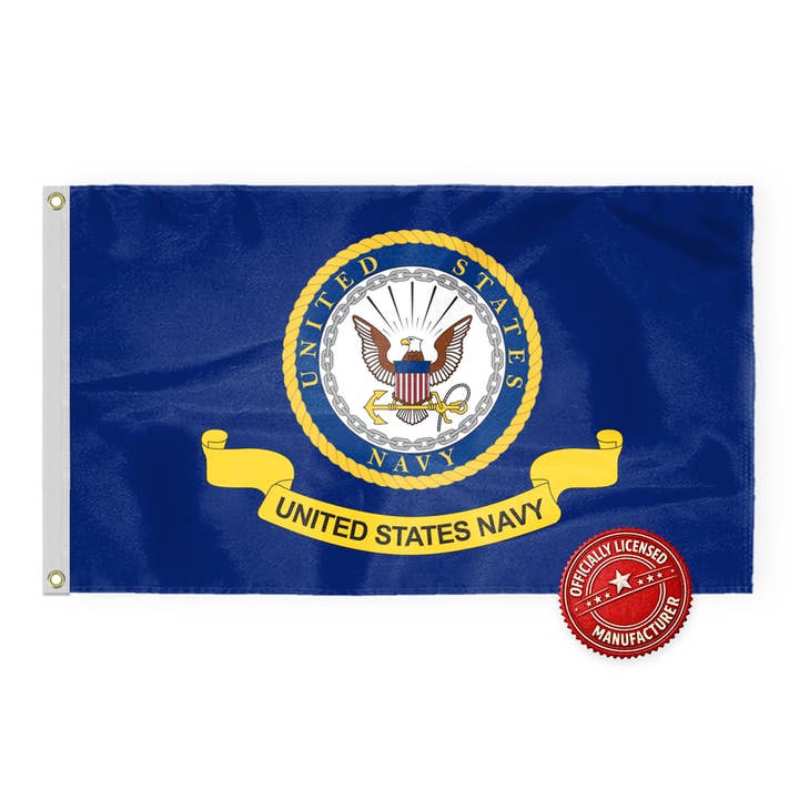 AGAS United States Navy Flag 4x6ft - Double Sided 200D Nylon for wholesale by AGAS MFG INC