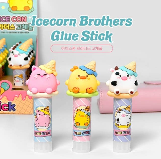 K-Wonderland - Wholesale Glue - Ice cone Brothers Glue Stick – Cute Character Stationery7