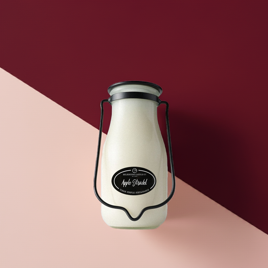 Milkhouse Candle Company - Wholesale Jar/Filled Candle - 14 oz Milkbottle Candle: Apple Strudel4