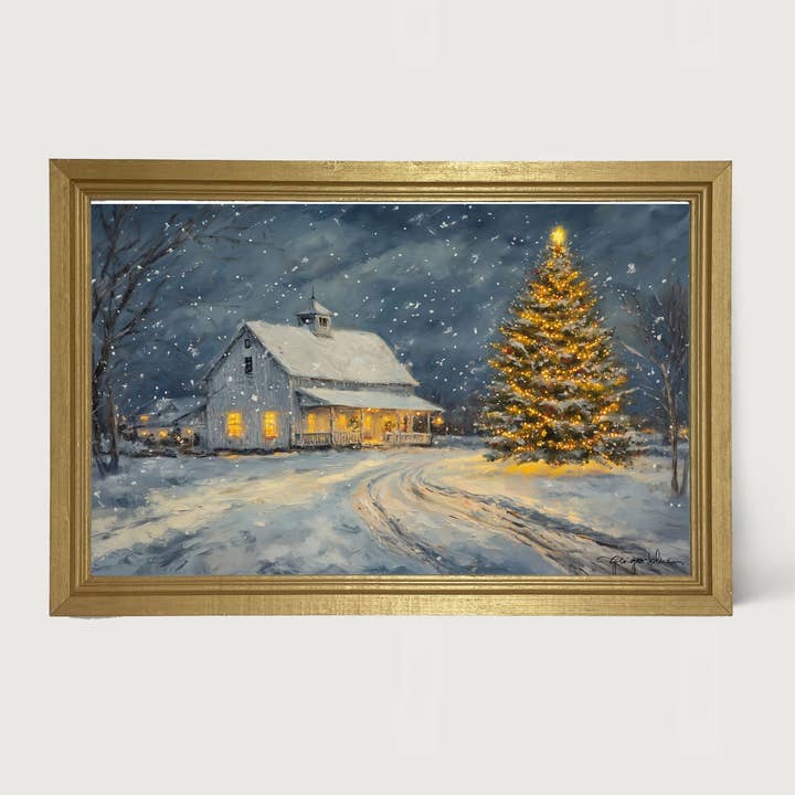 Noël à la campagne - Cadre horizontal pour la vente par ginger blue