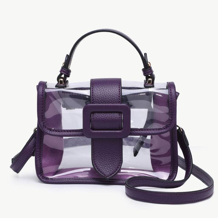 Jen & Co. - Wholesale Crossbody Bag - Women's - M2728 Toni Clear Flapover Crossbody Bag7