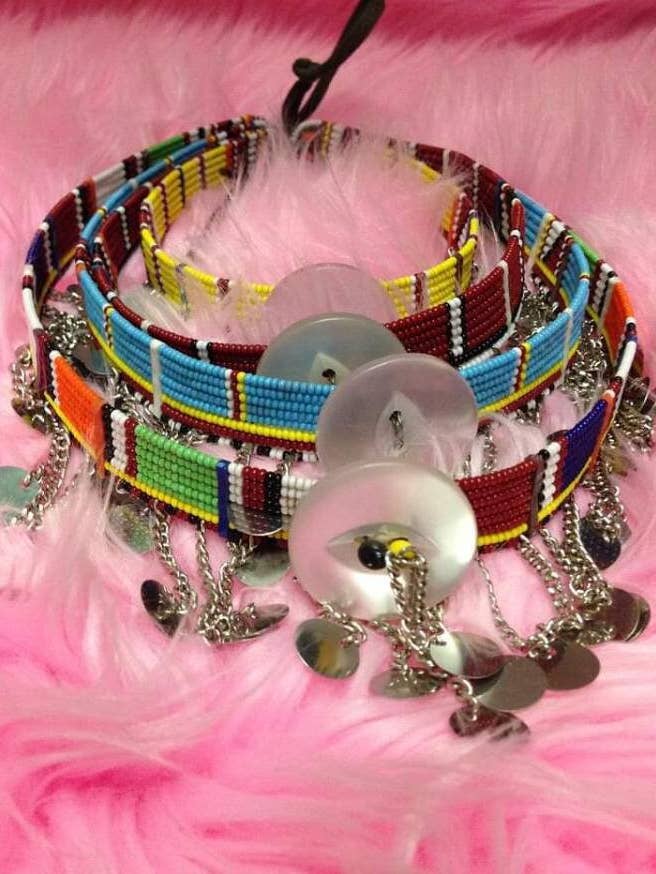 Set of 4 Handmade Beaded Maasai Choker Necklaces for wholesale by Delight merchants