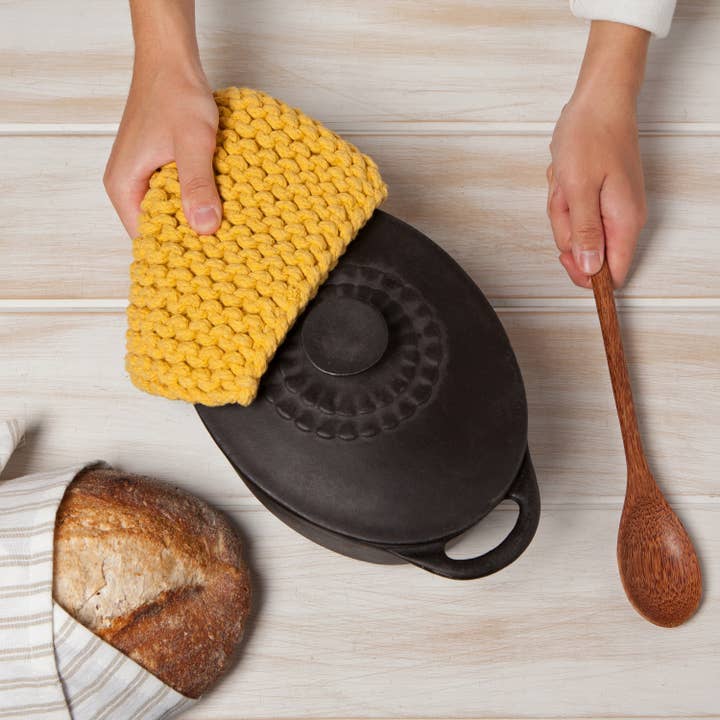 Danica Heirloom - Wholesale Oven Mitt/Pot Holder - Ochre Knit Potholder