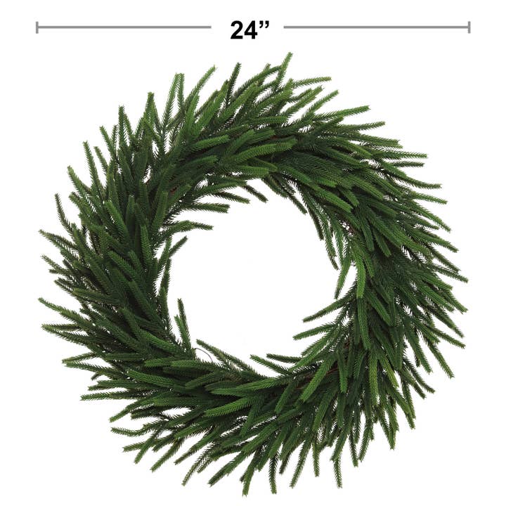 Larksilk – wholesale Wreath – 24” Real Touch Norfolk Christmas Wreath - Lifelike Decor2