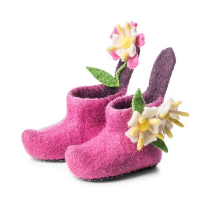 Zapatillas rosas con forma de madreselva para niños para venta al por mayor de Sew Heart Felt