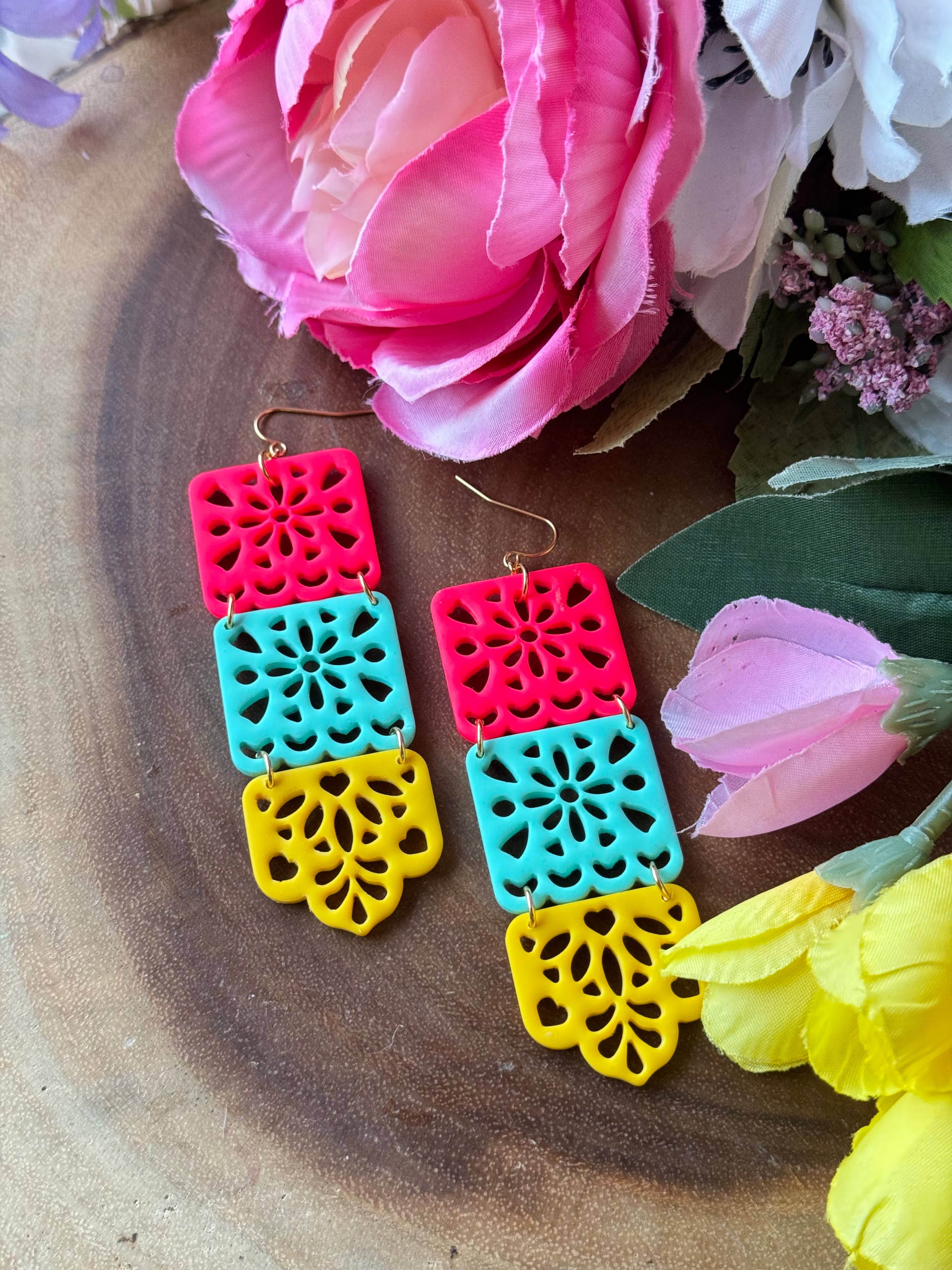Skye Eclisse Jewelry - Wholesale Dangle Earrings - Mexican Papel Picado Earrings, Latina Jewelry2
