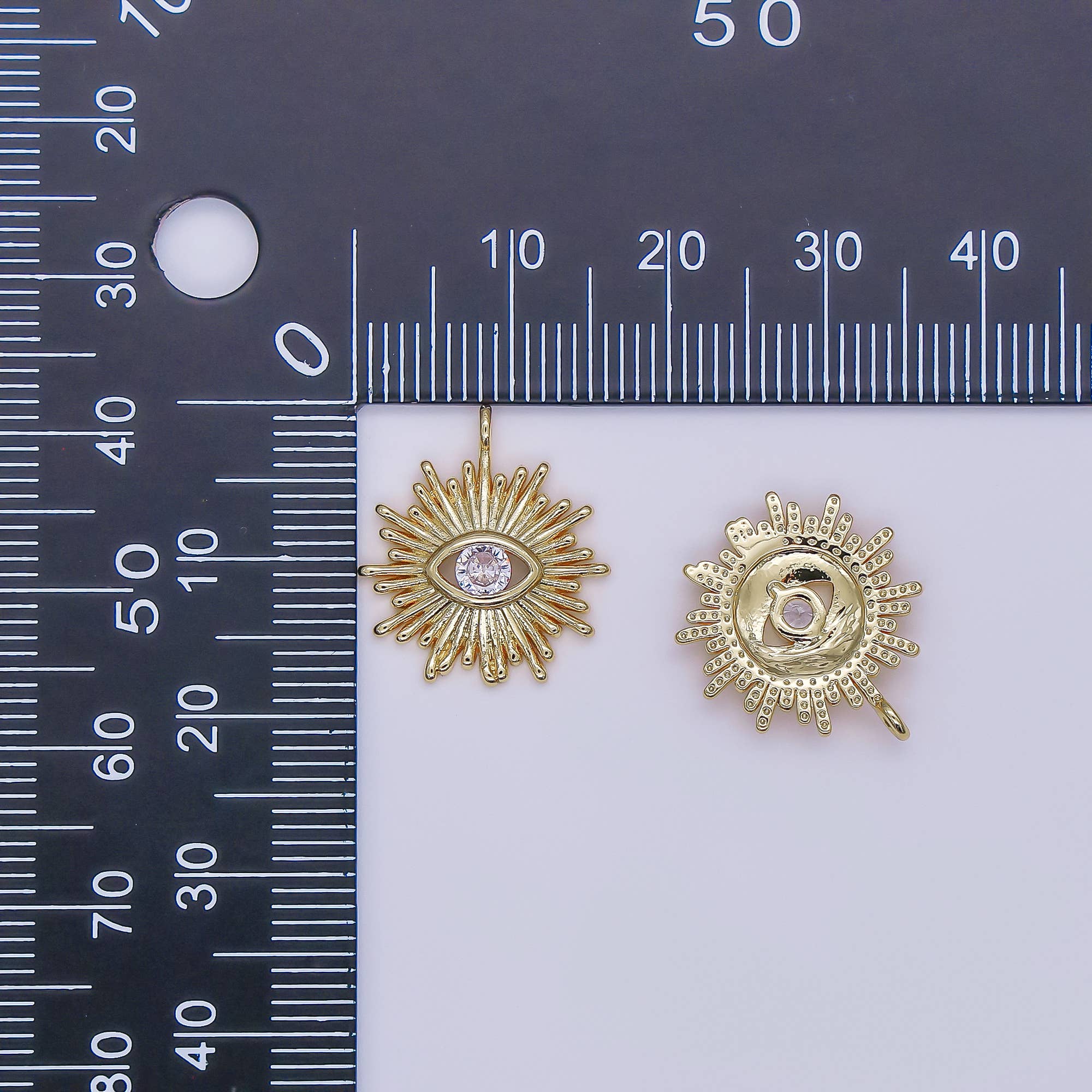 Aim Eternal - Wholesale Individual Charm/Pendant - Mini Eye 24k Gold Filled Evil Eye, Micro Pave Evil Eye Charm1