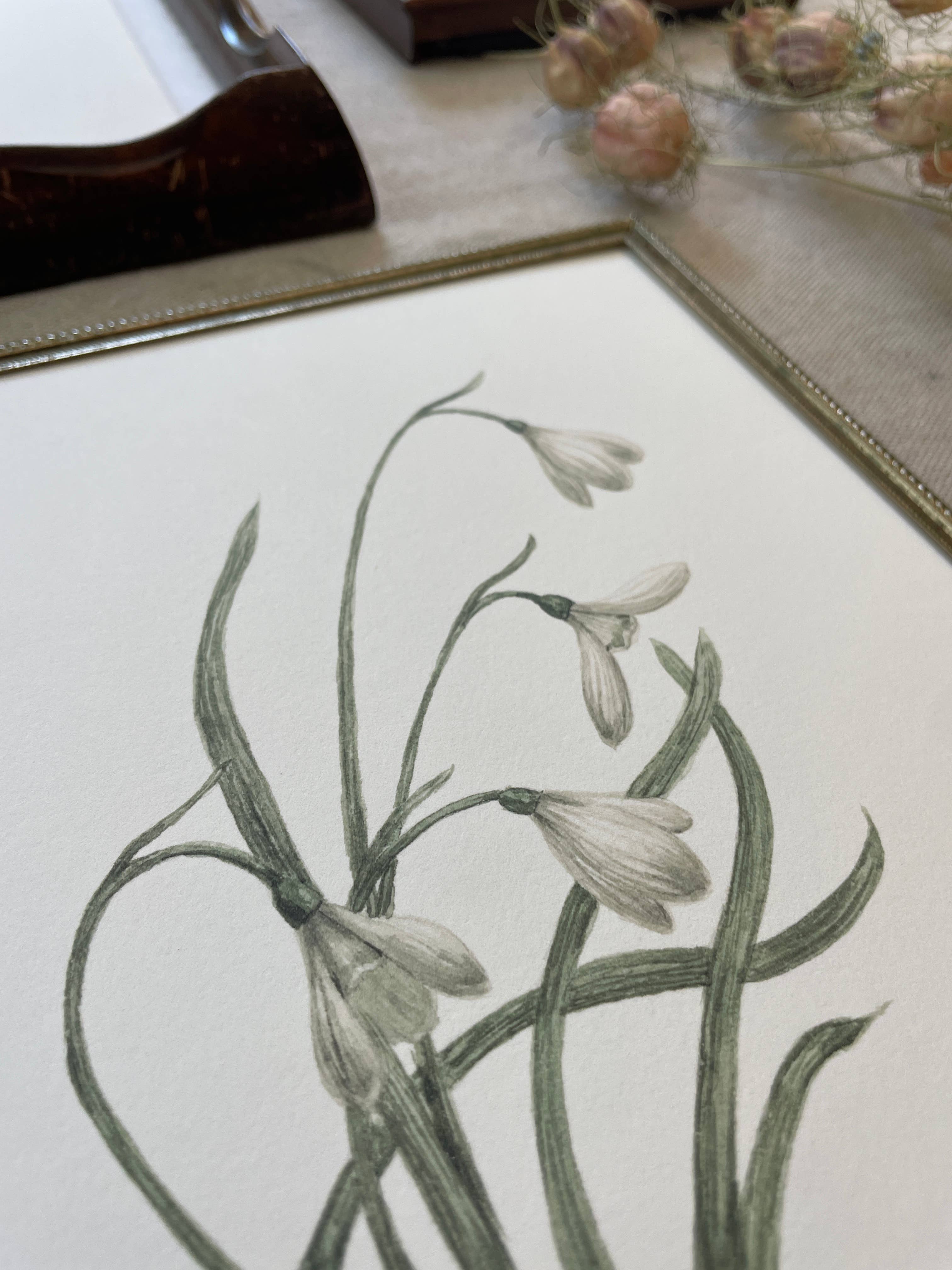 Kara Valentino Ffield Art - Wholesale Art Print - Snowdrops | Watercolor Art Print 3