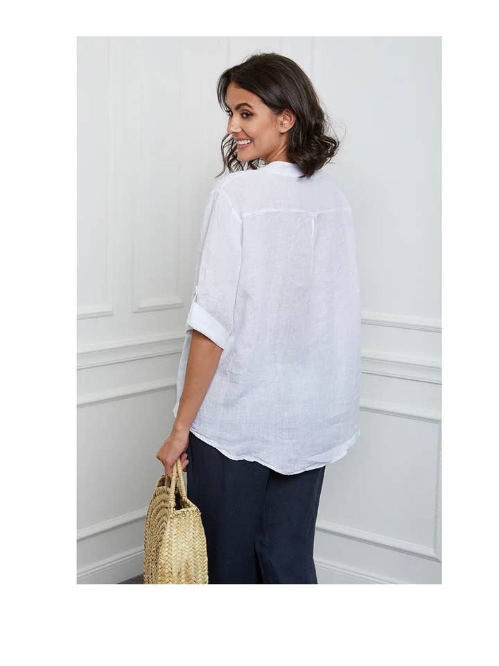 LÉA & LUC - Wholesale Button Down Shirt - Women's - 100% Linen Blouse REF. 6367