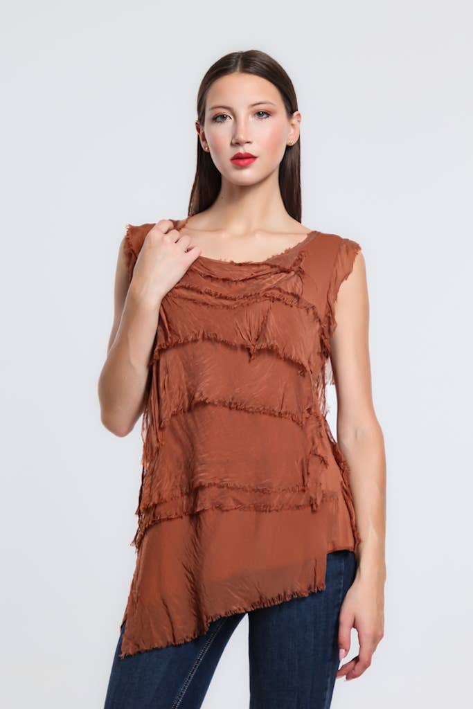 TINA Stephens Italy/Tees By Tina - Wholesale Blouse - Women's - Arianna Silk Ruffle Top (BT205)21