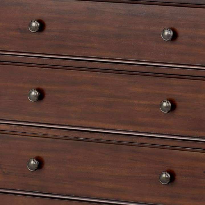 Olliix - Wholesale Cabinet - 70"W 6-Drawer Large Spindle Wood Dresser, Morocco Brown *11