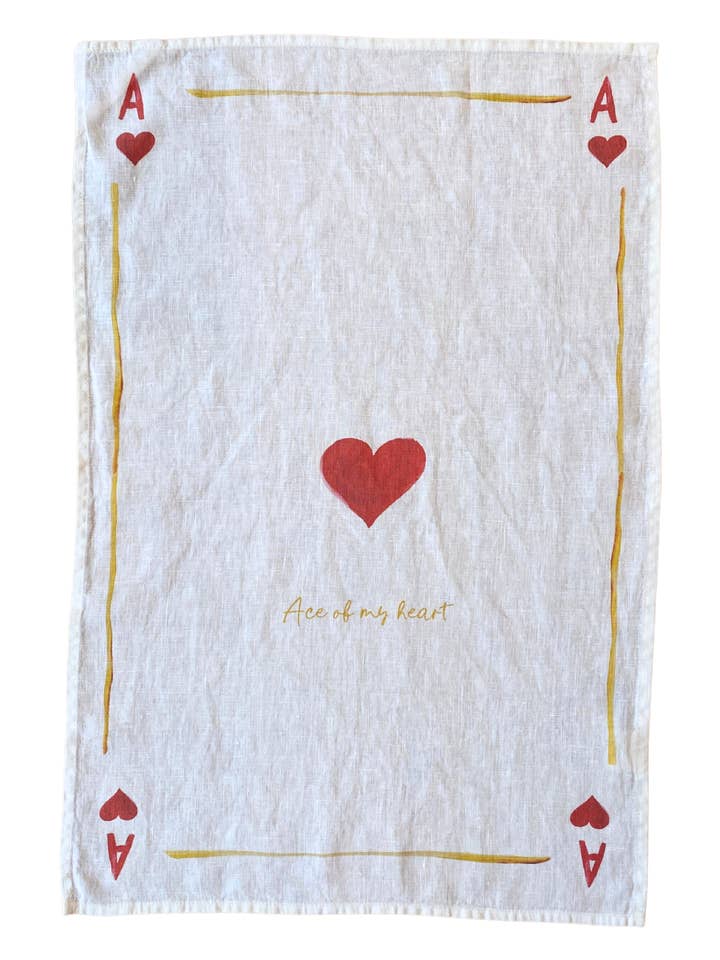 Ace of My Heart - Linen Teatowel for wholesale by Dinette