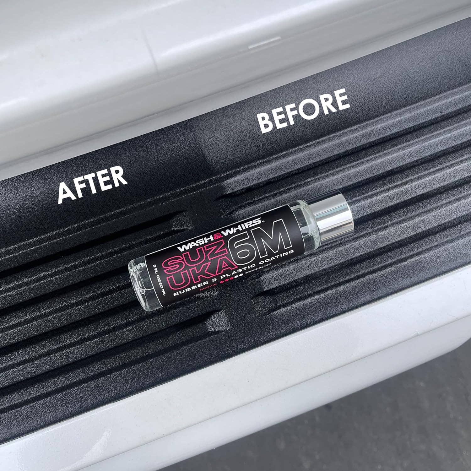 Wash & Whips - Wholesale  - WASH&WHIPS Suzuka 6M Rubber & Plastic Coating for Cars, Restores and Brings Back Black - Concentrated Formula Non-Greasy, 60ml4