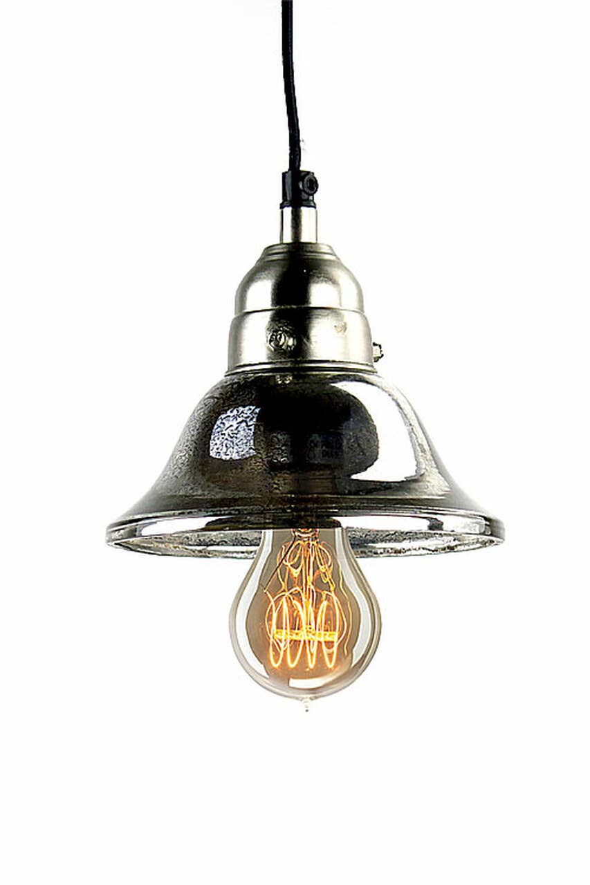 Vagabond Vintage - Wholesale Chandelier/Hanging Light - Antiqued Mercury Glass Bell Pendant1