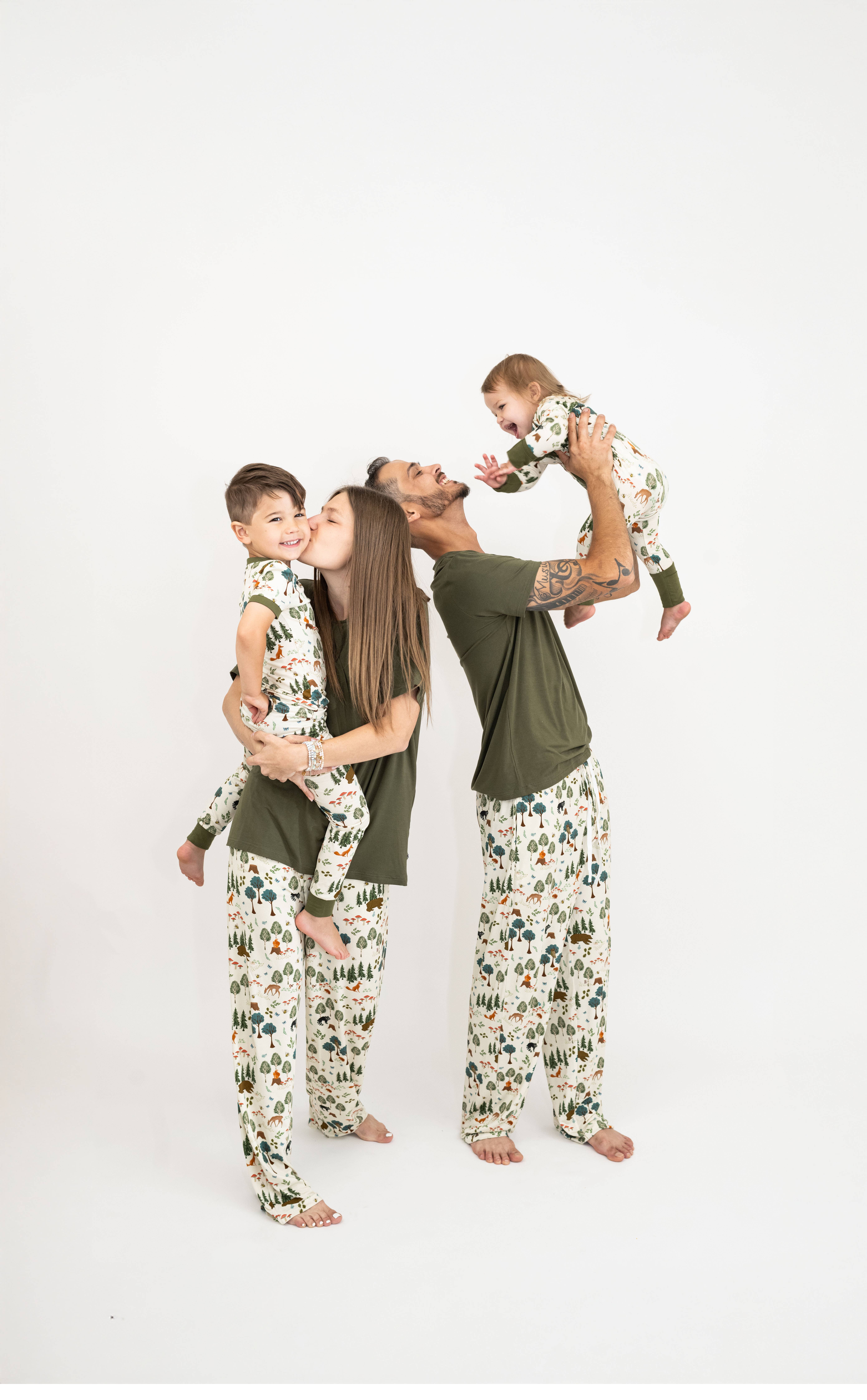 Green Multi In the Woods Bamboo Convertible Baby Pajamas for wholesale on Faire2