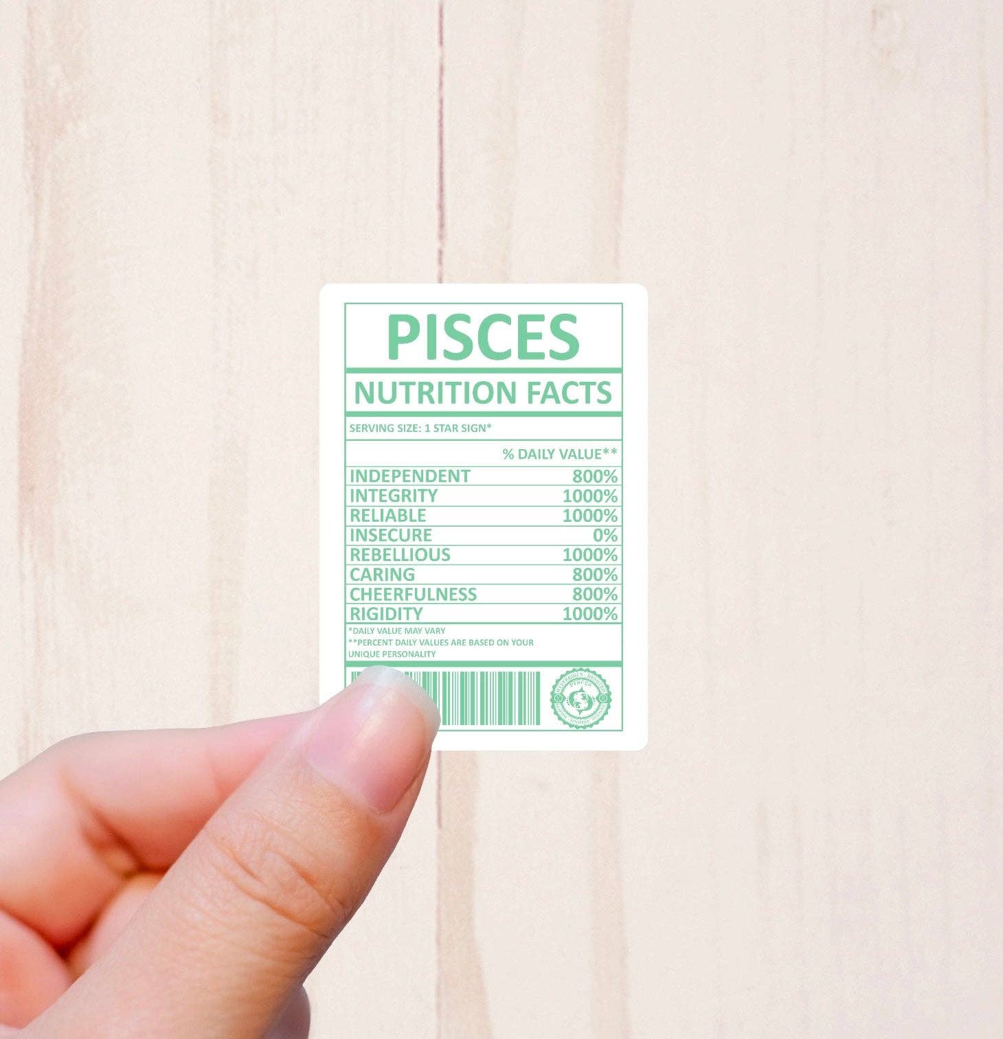 Graceful Darkness, LLC – wholesale Sticker – Zodiac Signs, Nutritional Facts, Vinyl Sticker10