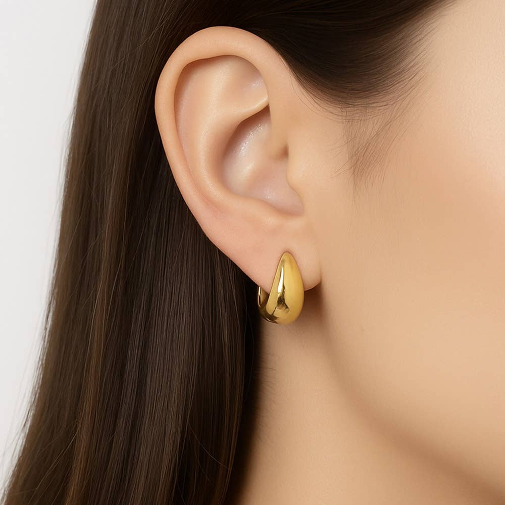 Sensibling Corp. - Vendita all'ingrosso Orecchini a cerchietto - Orecchini a cerchio mini a goccia placcati in oro 14K0