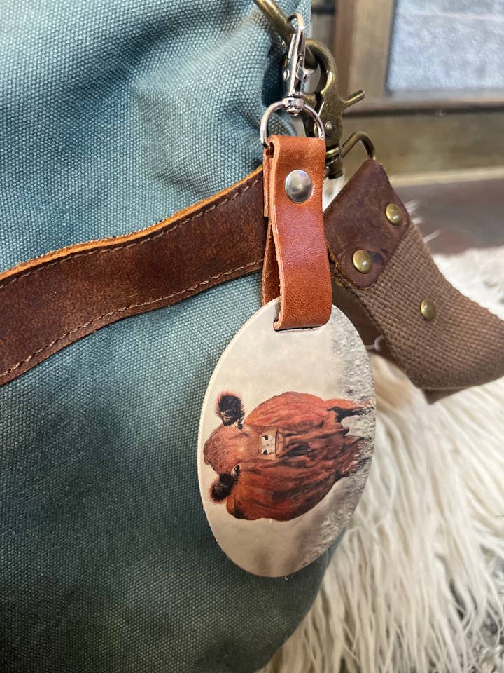 Leather Purse / Luggage Tags - Brandy for wholesale by DOLLY ESTELLE