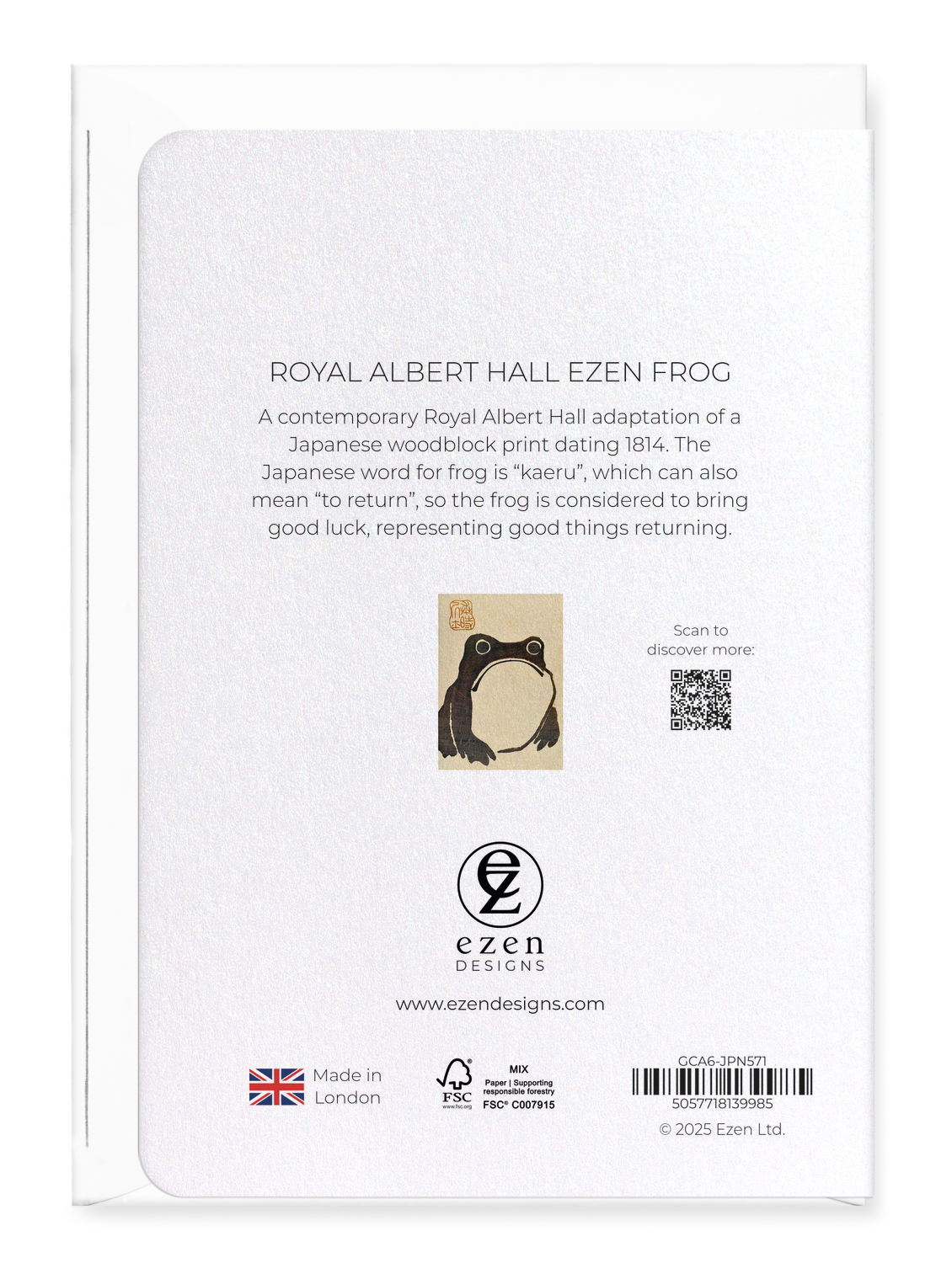Ezen Trade – wholesale Everyday greeting card – ROYAL ALBERT HALL EZEN FROG: Greeting Card1